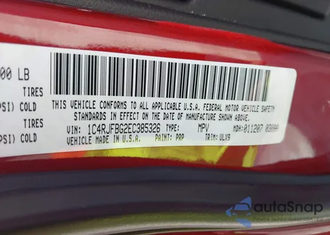 2014 Jeep Grand Cherokee Limited z USA, uszkodzony, nr VIN 1C4RJFBG2EC385326